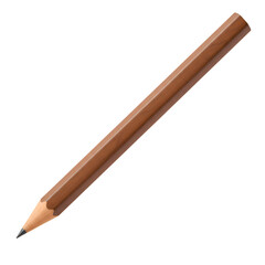 Brown Wooden Pencil Isolated on Black Background Simple Design Element art tool office school object