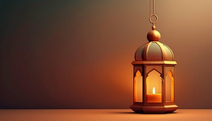 Obraz premium Beautiful Islamic Lantern with Candle Light in Soft Background