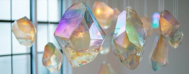 AI-Generated Abstract Art Hyper-Realistic Glass Shards Suspended in Air