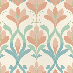 Geometric Floral Seamless Pattern