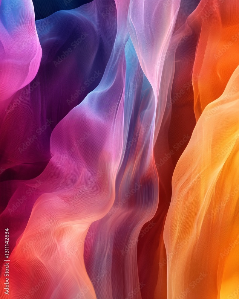 Poster ai-generated abstract art vibrant waves of colorful fabric or abstract texture.