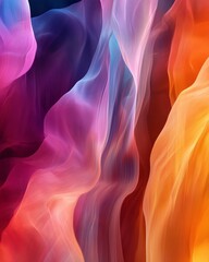 Obraz premium AI-Generated Abstract Art Vibrant waves of colorful fabric or abstract texture.