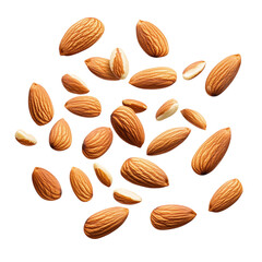 Almond flying isolated on white background. Isolated Background on White.