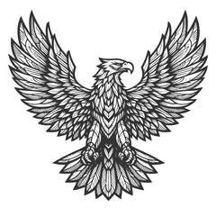 Obraz premium Origami eagle Majestic Eagle Wings Spread vector
