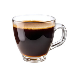 Coffee americano in glass cup isolated on white background. Isolated Background on White.