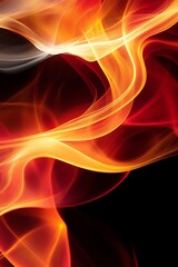 Naklejka premium Fiery Swirls of Passion: Abstract, dynamic, and mesmerizing image of orange and red flames, representing energy and intensity, perfect for evoking emotion and captivating viewers.