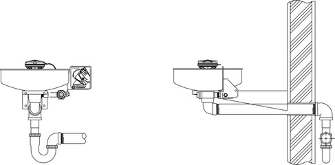 vector illustration sketch design of Drinking Fountains for drinking in the park area 
