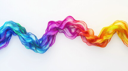 Fototapeta premium Abstract colorful smoke waves on white background.