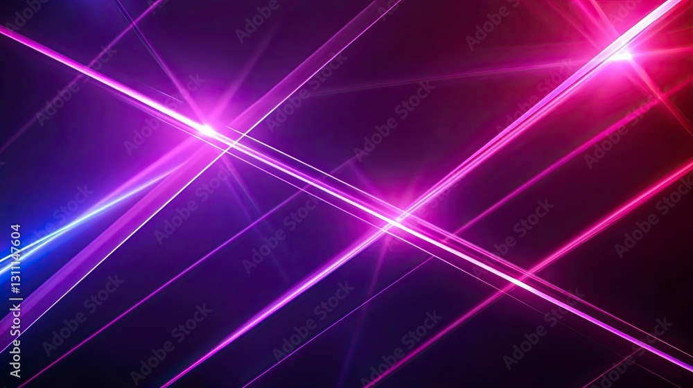 Poster abstract background with neon lines and glowing elements on a black backdrop, empty space for design