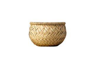 Fototapeta premium A beautifully woven wicker basket, perfect for storage or as a decorative piece in any home setting.