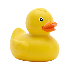 Yellow Rubber Ducky Bath Toy Isolated on Black Background Fun Baby Play Cute Game Child Water Image 