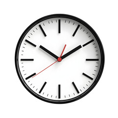 A modern, minimalist clock showcasing clear numbers and sleek hands, representing time management and precision.