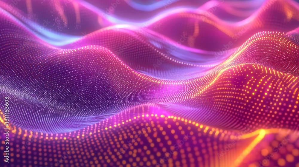 Poster abstract waving particle technology background