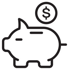 Money Saving Line Icon