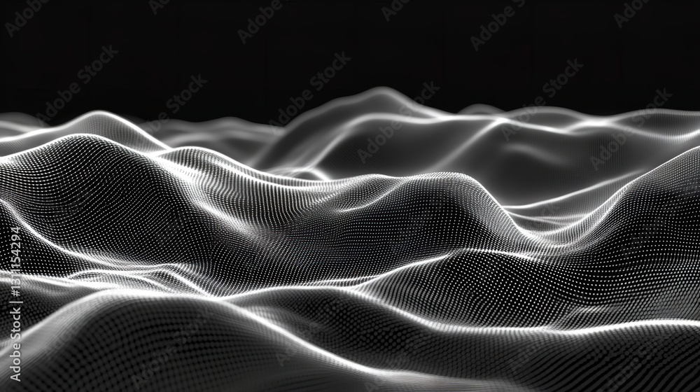 Poster abstract waving particle technology background