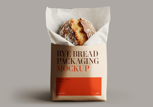 Rye Bread Bag Packaging Mockup for Design and Branding Projects