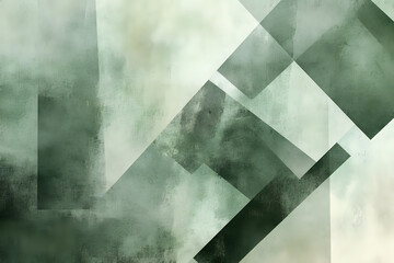 Abstract vector background featuring overlapping geometric shapes in army green