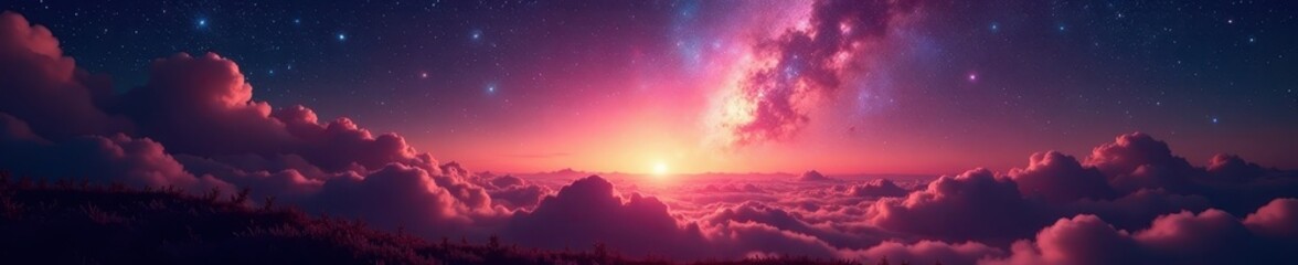 Fototapeta premium Endless rows of cosmos, gentle breeze, soft light, nature, colors