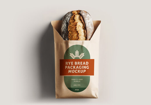 Rye Bread Bag Packaging Mockup for Design and Branding Projects
