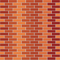 Obraz premium Seamless Brick Wall Pattern of red and brown color, vector illustration