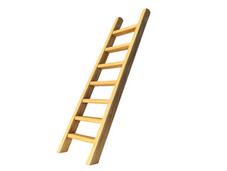 A wooden ladder standing upright, symbolizing ascent and progress in DIY projects or construction.