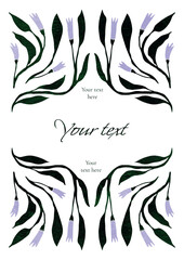 Obraz premium Abstract Botanical Composition with Watercolor Floral Elements. Vintage Design for Greeting Cards, Invitations, and Wall Decor. Vector Illustration.
