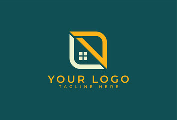 Abstract Square House Real Estate Logo Design Elements