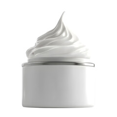 Delicious creamy dessert topped with fluffy whipped cream in a sleek container, perfect for any sweet treat.