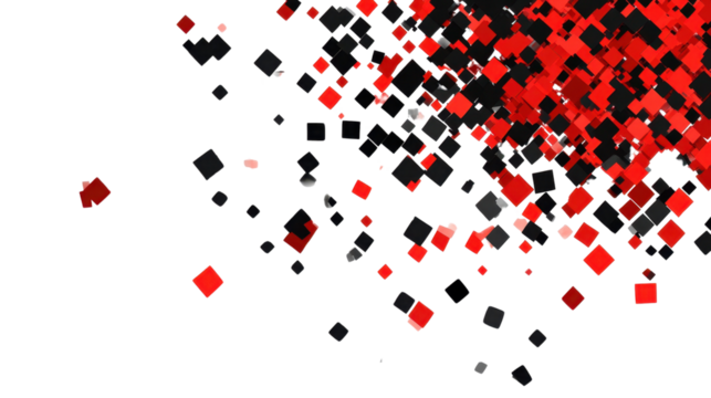 Abstract 3D Red Cube Pattern with Geometric Design