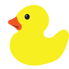 yellow rubber duck on white