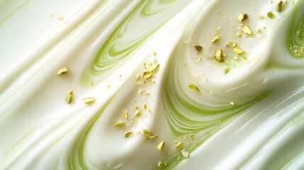 Dubai Chocolate Kunafa Pistachio on white background,Dubai Chocolate bar with green kadayif and pistachio spread,popular and viral chocolate 2024,space for text.