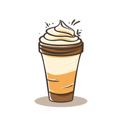 Cute Flat Cartoon Vector Illustration of an Iced Coffee — Refreshing Summer Beverage Design