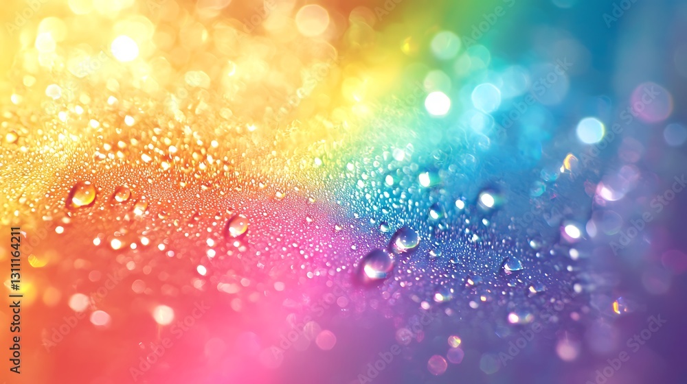 Poster water droplets rainbow spectrum background texture macro photography