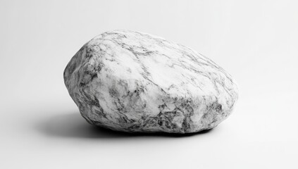 Fototapeta premium Gray Marble Rock on White Background