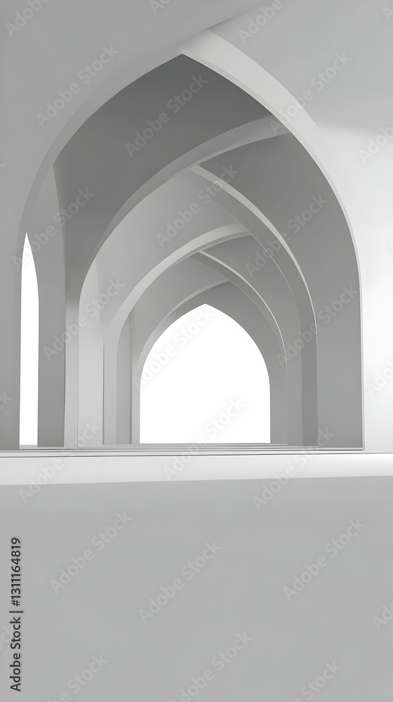 Poster abstract 3d white archway background design elements 3d architecture