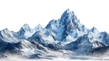 Snowy mountain landscape with panoramic alpine view