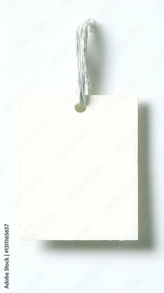 Poster blank white paper tag with string illustration example for design