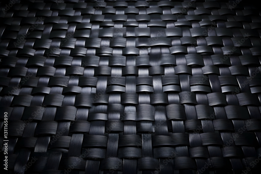 Aufkleber dark abstract 3d woven background texture design with pattern and