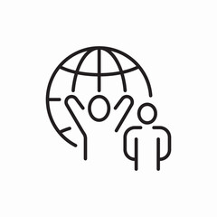Global business network icon vector sign