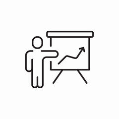 Business presentation graph icon vector sign