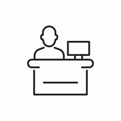 Office desk worker icon vector sign