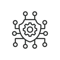 Cybersecurity, icon in line design. Cybersecurity, security, protection, firewall, encryption, data protection, threat on white background vector. Cybersecurity, editable stroke icon