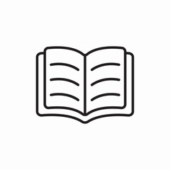 Open book reading icon vector sign