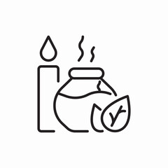 Aromatherapy candle wellness icon vector sign
