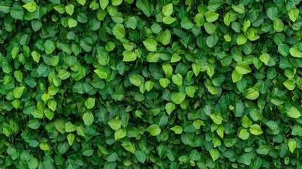 Obraz premium Dense Green Leafy Wall Texture Ideal for Nature Backgrounds and Eco-Friendly Designs