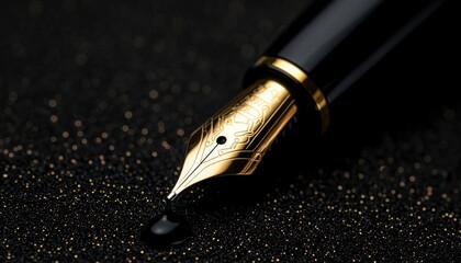 Luxurious Pen Nib, Dark Background