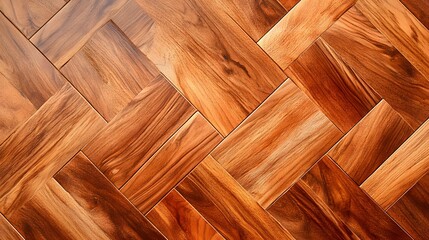 Elegant wooden herringbone parquet flooring with rich textures and warm tones, perfect for interior design and renovation projects.