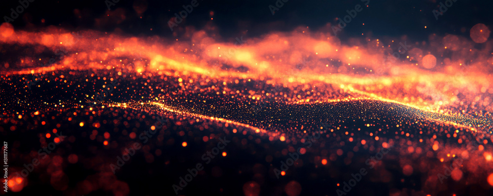 Poster a mesmerizing display of glowing particles and shimmering lights.