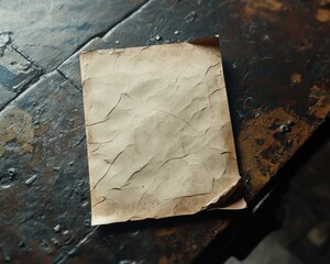A piece of paper sitting on a wooden table, perfect for office or study scenes