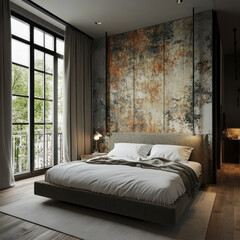 interior of a bedroom with a bed